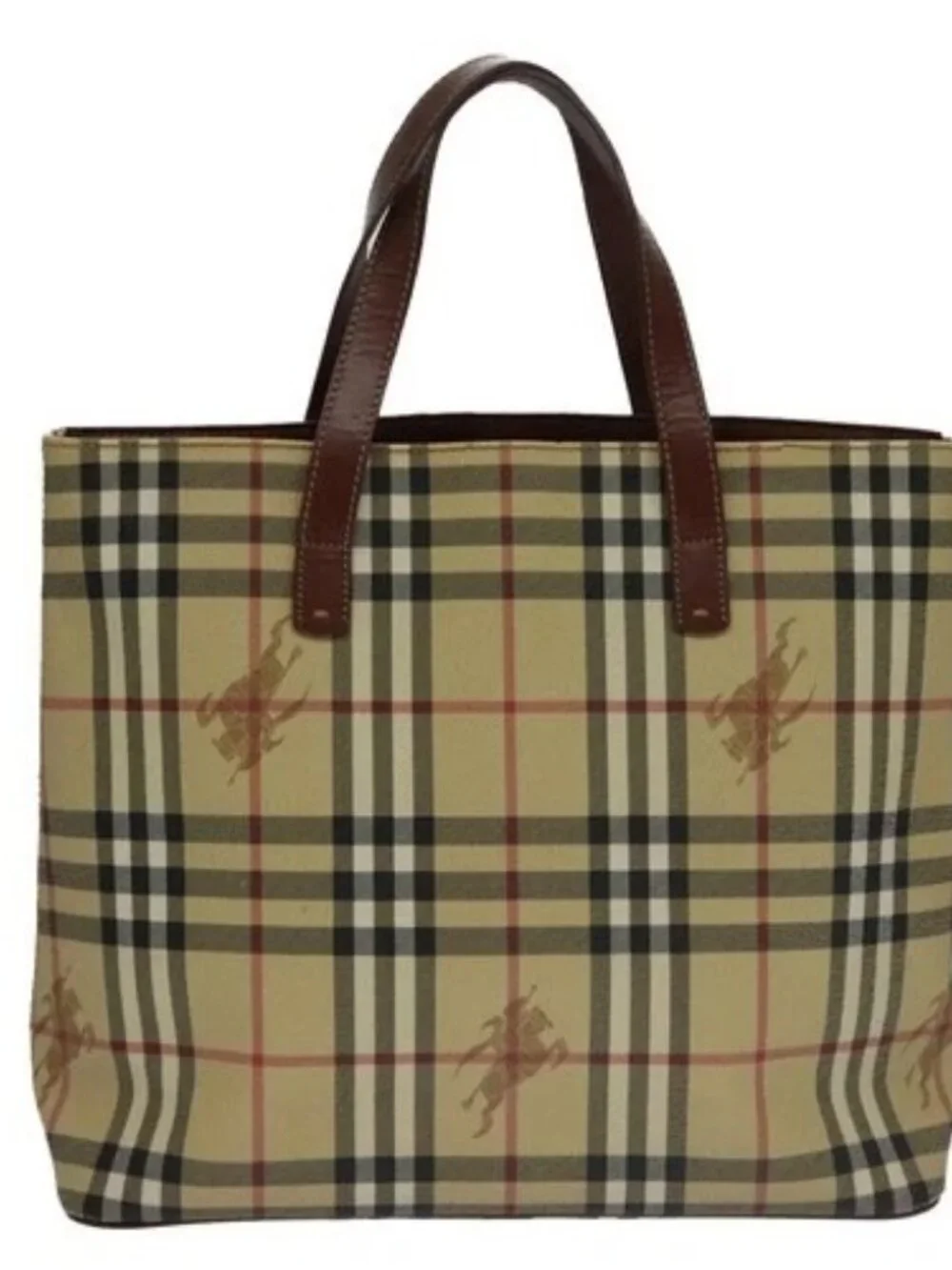 BURBERRY Nova Check Tote Bag PVC Beige Auth - Picture 2 of 16